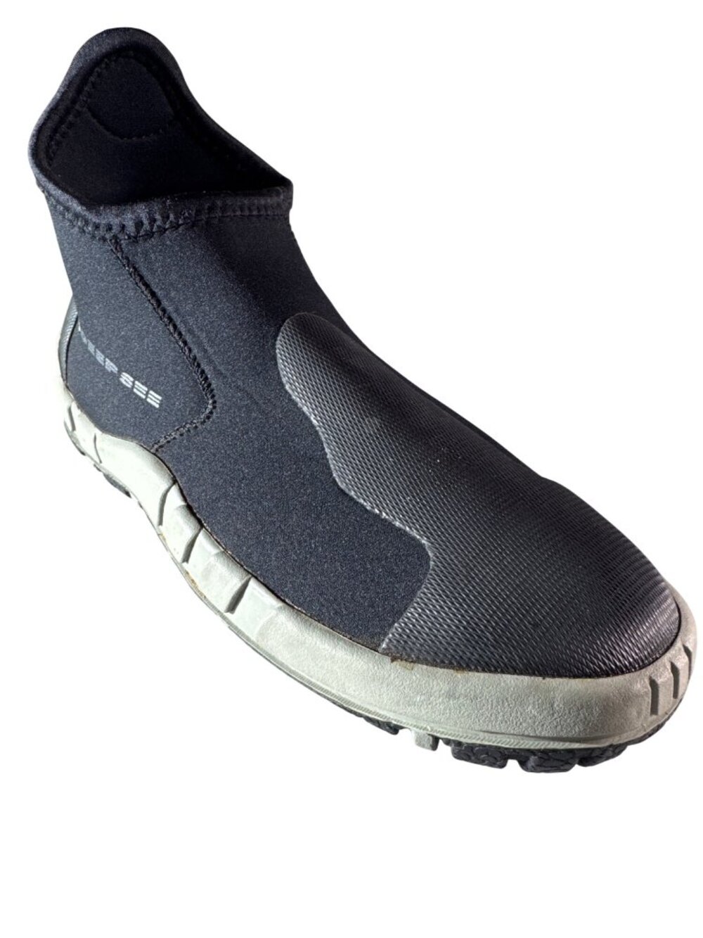 DEEP SEE Neoprene Water Shoes Size 10 Black/Gray For Outdoor & Water Activities